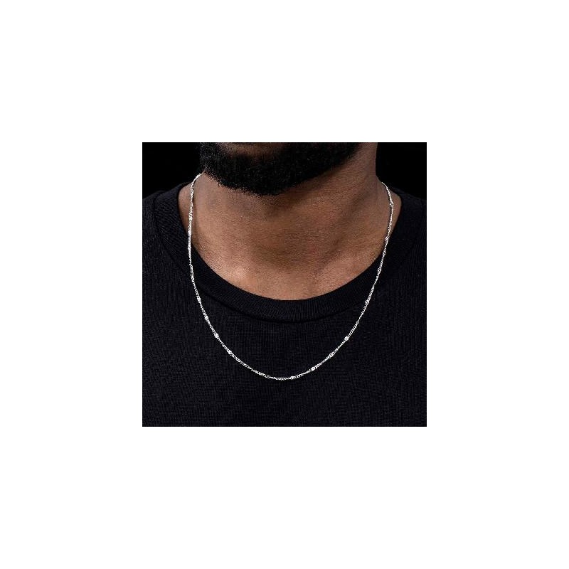 Helloice 3mm Cadena Cubana de Resplandor Solar de Plata