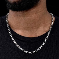 Helloice 5mm Cadena Forzada de Plata
