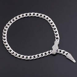 Helloice Cadena cubana de serpiente magnética de 11 mm