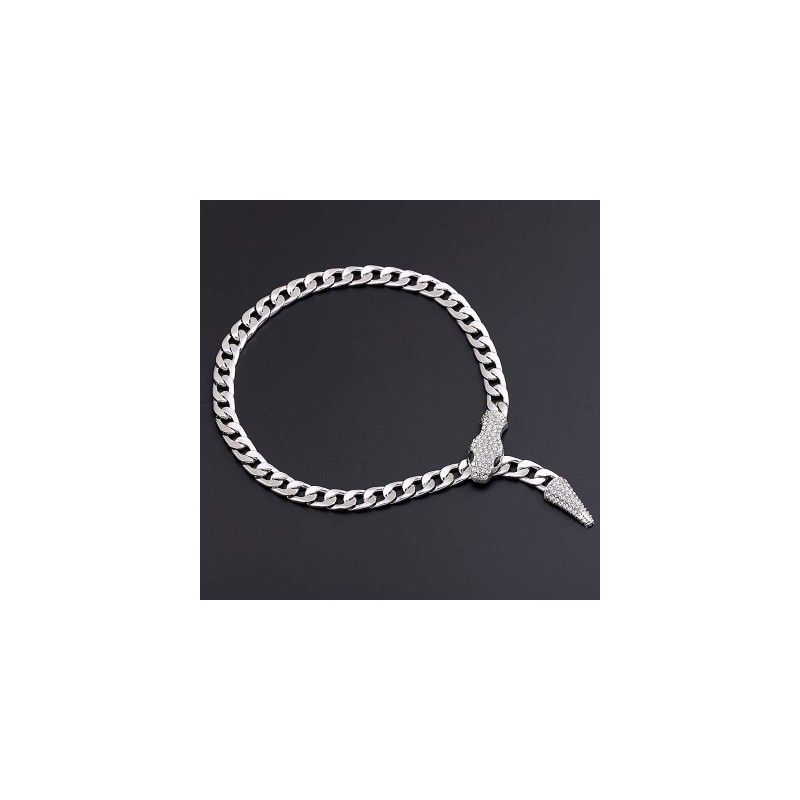 Helloice Cadena cubana de serpiente magnética de 11 mm