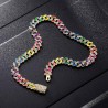 Helloice Cadena cubana semihelada multicolor de 11 mm en oro