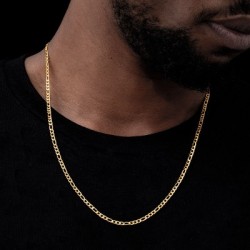 Helloice 3mm Cadena Figaro de Oro