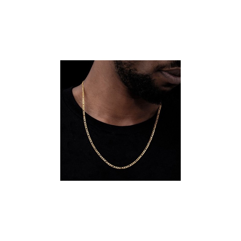 Helloice 3mm Cadena Figaro de Oro