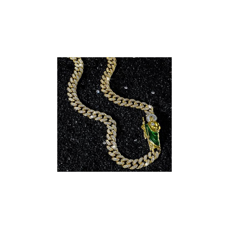 Helloice Cadena de eslabones cubanos Iced Out St. Jude de 12 mm