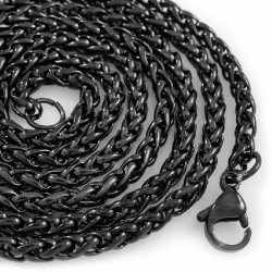 Helloice Cadena Franco 18K Negro Oro 2,5 mm?Helloice?