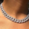 Helloice Cadena helada de corte baguette de 10 mm