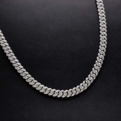 Helloice Cadena cubana con pavé helado de 10 mm