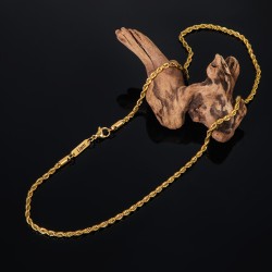 Helloice Collar de cuerda con nombre personalizado de 3 mm en oro
