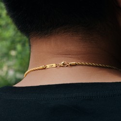 Helloice Collar de cuerda con nombre personalizado de 3 mm en oro