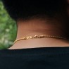 Helloice Collar de cuerda con nombre personalizado de 3 mm en oro