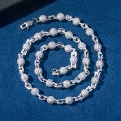 Helloice Cadena de candado unida con cuentas de diamantes de 7 mm