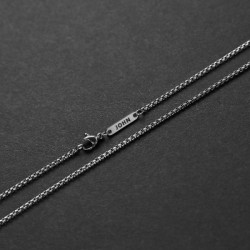 Helloice Cadena de caja redonda de acero inoxidable con nombre personalizado de 3 mm