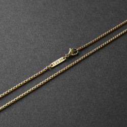 Helloice Cadena de caja redonda con nombre personalizado de 3 mm en oro