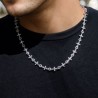Helloice Cadena de eslabones cruzados con micropavé en oro blanco