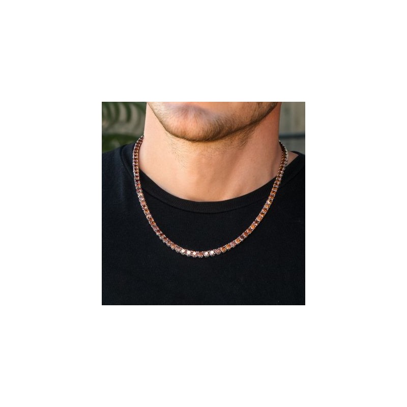 Helloice Cadena Tennis Café de 5 mm en oro blanco