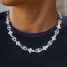 Helloice Cruz de Diamantes Redondos con Cadena Evil Eyes en Oro Blanco