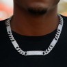 Helloice Cadena cubana helada de 12 mm con eslabón rectangular en oro blanco