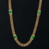 Helloice Collar Cubano Gemas Verdes 8mm
