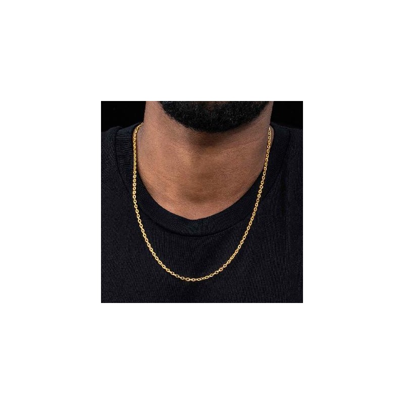 Helloice 3mm Cadena Tipo Rolo de Oro