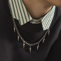 Helloice Collar de Acero Titanio Remachado