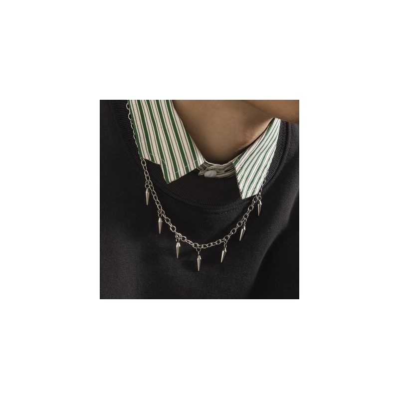 Helloice Collar de Acero Titanio Remachado