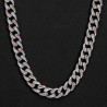 Helloice Cadena cubana Miami Iced de 10 mm en forma de lágrima rosa y blanca