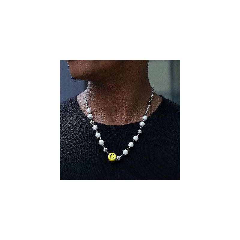 Helloice Perla con cadena de cara sonriente