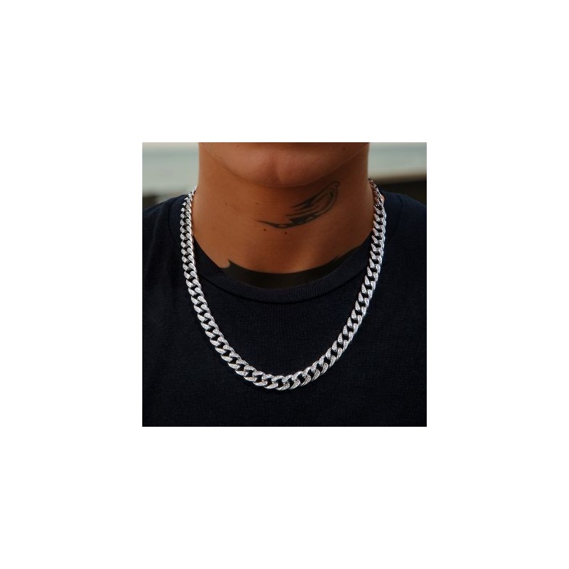 Helloice Cadena cubana Miami en forma de lágrima helada de 10 mm