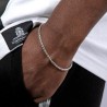 Helloice Pulsera de plata esterlina sólida de 925 de caja redonda de 3 mm