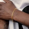Helloice Pulsera de 5 mm enlace cubano sólido de plata esterlina 925 en oro?Helloice?