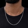 Helloice 3mm Cadena Figaro de Plata