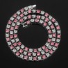 Helloice Cadena de tenis con piedras rosas y blancas de 3 mm/4 mm/5 mm y 18&quot;