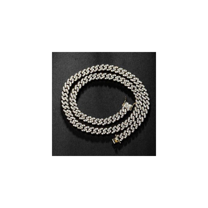 Helloice Cadena de eslabones cubanos Iced de 8 mm en oro