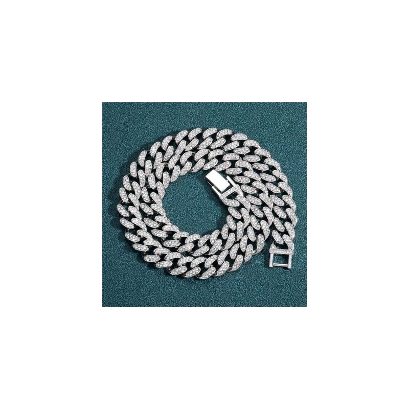 Helloice Cadena de collar de eslabones cubanos Miami helado de 13 mm