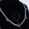 Helloice Cadena de tenis con cara enojado roja luminosa de 5 mm en oro blanco