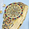 Helloice Reloj de cuarzo multicolor Full Iced para hombre