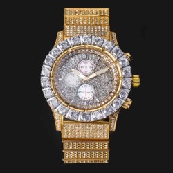 Helloice Reloj luminoso para hombre con esfera blanca y corte redondo helado