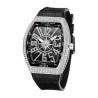 Helloice Reloj para hombre con números arábigos helados y correa negra