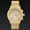 Helloice Reloj Iced Round Cut Luminous para hombre en oro