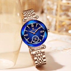 Helloice Reloj de cuarzo para mujer con segunda mano y trébol de cuatro hojas