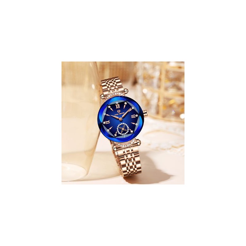 Helloice Reloj de cuarzo para mujer con segunda mano y trébol de cuatro hojas