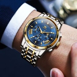 Helloice Reloj de cuarzo para hombre con banda de acero resistente al agua y fecha