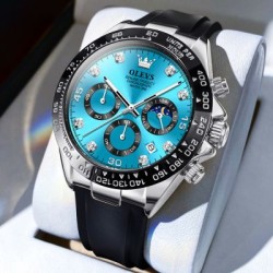 Helloice Reloj de cuarzo resistente al agua para hombre con correa de silicona