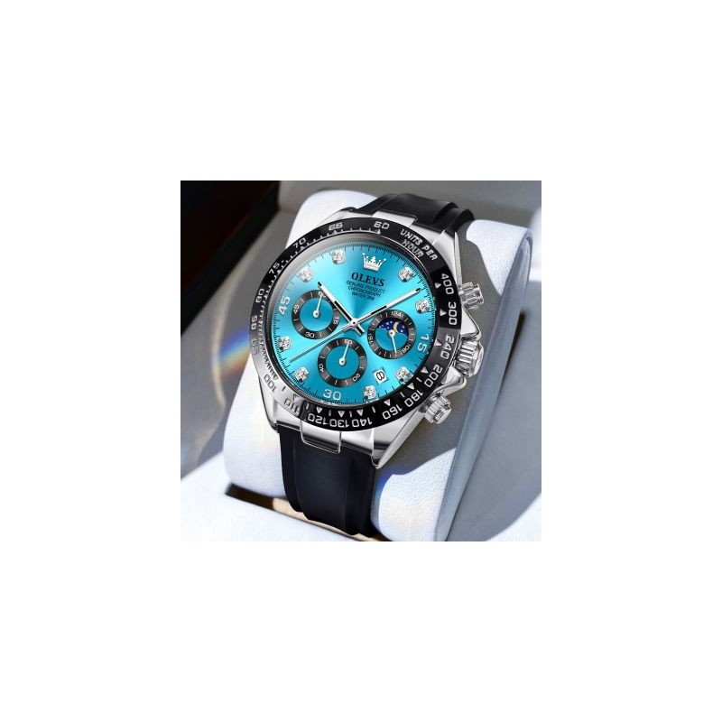 Helloice Reloj de cuarzo resistente al agua para hombre con correa de silicona
