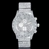 Helloice Reloj Iced Round Cut Luminous para hombre en oro blanco