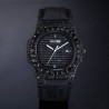 Helloice Reloj Iced Black Stones en Oro Negro con Correa de Piel