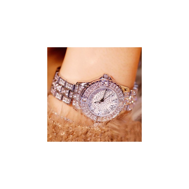 Helloice Reloj para mujer con números romanos helados