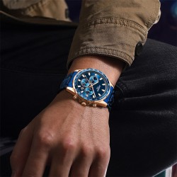 Helloice Reloj de cuarzo para hombre con cronógrafo resistente al agua y fecha