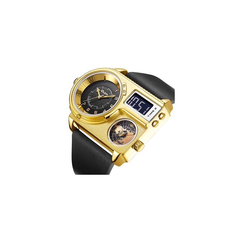 Helloice Reloj para hombre con esfera terrestre y número de escala irregular