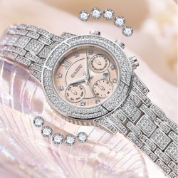 Helloice Reloj de cuarzo para mujer con calendario helado